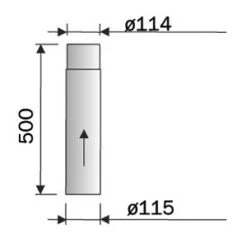 Monteringsrør Uisolert, 50 Cm, Rustfritt Stål