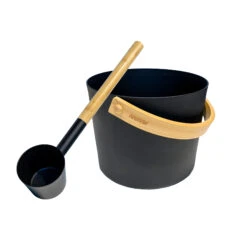 Badstubøtte Matt Sort M/øse